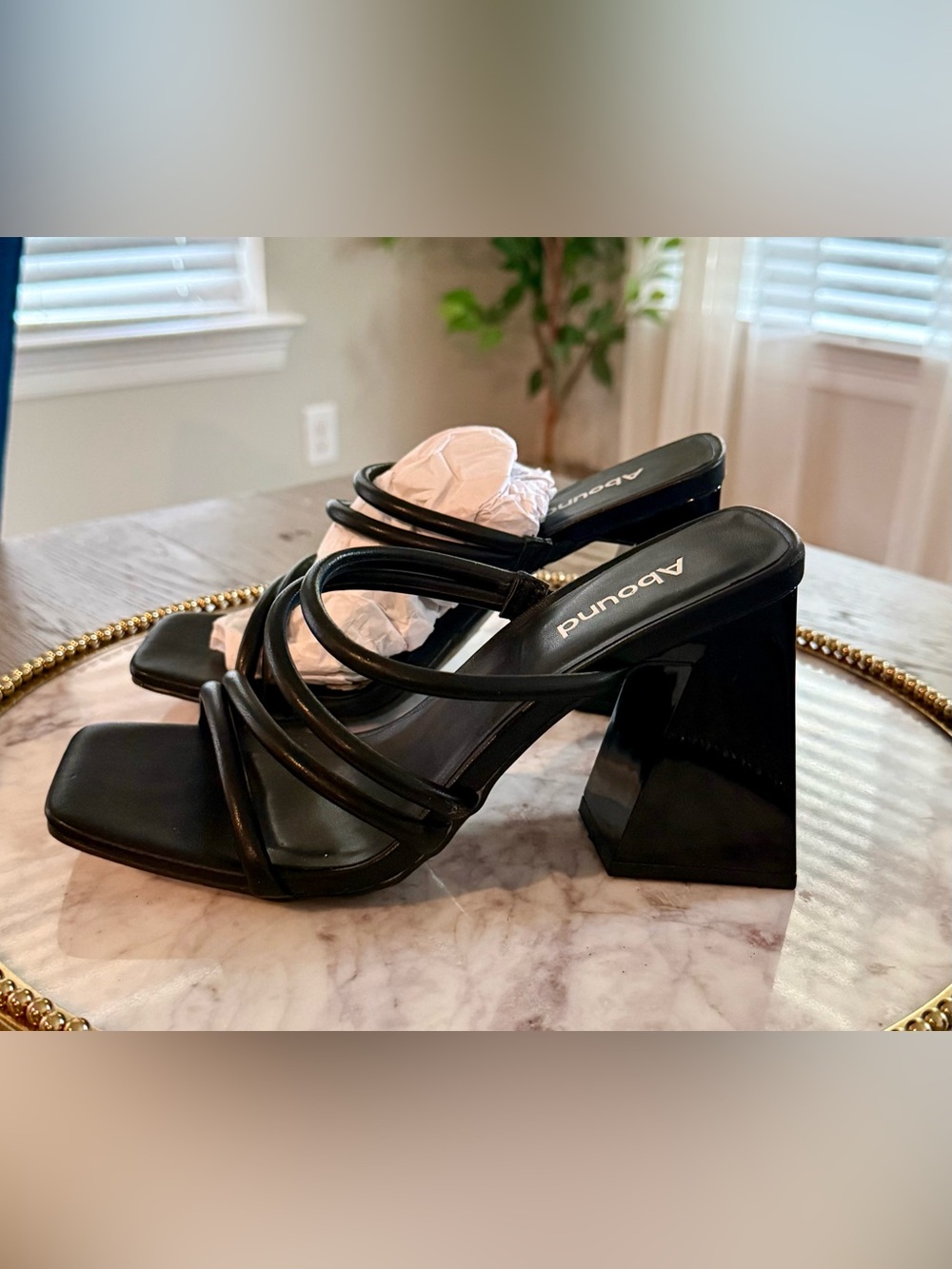 Abound Austin Black Strappy Sculpted Block Heel Sandals | Sz. 6 (NWOB) - Picture 2 of 7